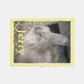 Personalisierte Gelbe Trim Haustier Hübsches Foto Fleecedecke (Vorderseite (Horizontal))