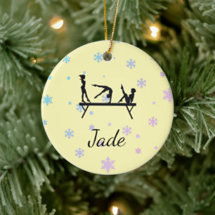 PERSONALISIERTE GELBE TURNSCHMUCK KERAMIK ORNAMENT