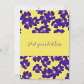 Personalisierte gelbe und lila Blume Einladung (Vorderseite)