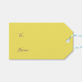 Personalisierte gelbe und lila Blume Geschenkanhänger