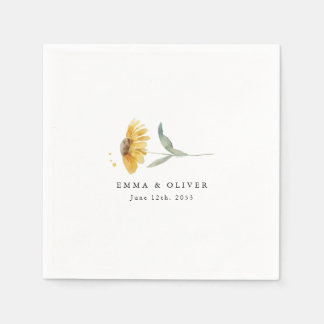 Personalisierte gelbe Wildblumen-Sonnenblumen-Hoch Serviette