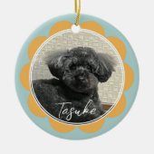 Personalisierte geliebte Pelz Baby-Blume Keramik Ornament (Vorne)