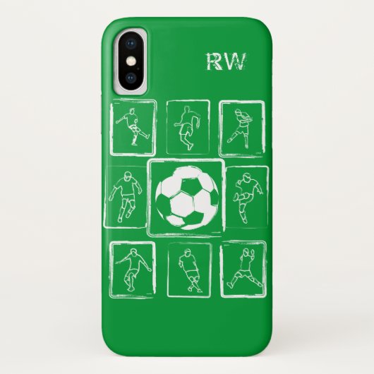Personalisierte gemalte Fußballfähigkeiten Case-Mate iPhone Hülle (Rückseite)
