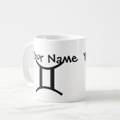 Personalisierte Gemini-Tasse - Schwarz-Weiß-Zodiak Kaffeetasse (Vorderseite Links)