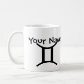 Personalisierte Gemini-Tasse - Schwarz-Weiß-Zodiak Kaffeetasse (Links)