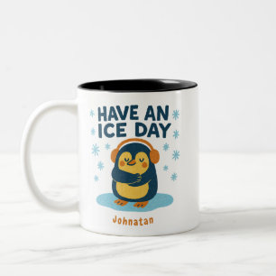Personalisierte gemütliche Pinguin-Tasse - "Haben Zweifarbige Tasse