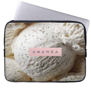 Personalisierte gemütliche Vanille-Bohnen-Eiscreme Laptopschutzhülle