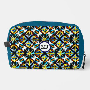 Personalisierte geometrische blaue Reisetasche Waschbeutel