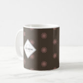 Personalisierte geometrische, neutrale, braune Son Kaffeetasse (Vorderseite Links)