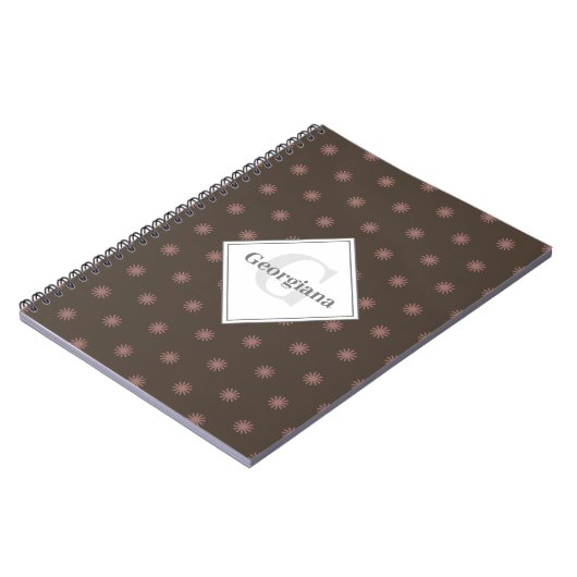 Personalisierte geometrische, neutrale, braune Son Notizblock (Linke Seite)