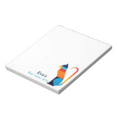 Personalisierte geometrische Regenbogenkatze Notizblock (Rotiert)