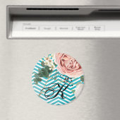 Personalisierte geometrische Rose Magnet Zickzack  (In Situ (Geschirrspüler))