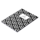 Personalisierte geometrische Schwarz-Weiß-Waagen Notizblock (Linke Seite)