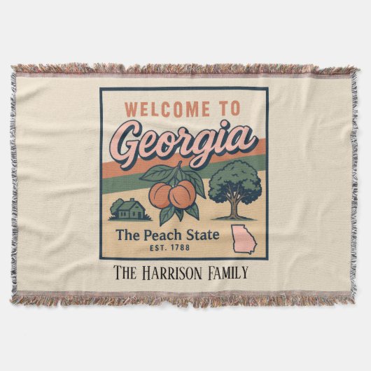 Personalisierte Georgia-Wurfdecke Decke (Vorderseite)