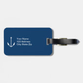 Personalisierte Gepäckanhänger mit nautischem Anke (Rückseite horizontal)