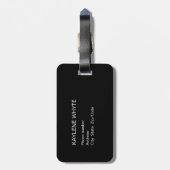 Personalisierte Gepäckmarke aus schwarzem und gold Gepäckanhänger (Rückseite vertikal)