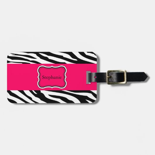 Personalisierte Gepäckmarke "Black and White Zebra Gepäckanhänger (Vorderseite horizontal)