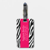 Personalisierte Gepäckmarke "Black and White Zebra Gepäckanhänger (Rückseite vertikal)