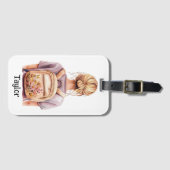 Personalisierte Gepäckmarke - Blonde Frau Gepäckanhänger (Vorderseite (Horizontal))