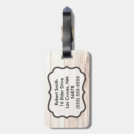 Personalisierte Gepäckmarke Boost Country Rustic W Gepäckanhänger (Rückseite vertikal)