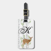 Personalisierte Gepäckmarke Deer Doe Buck Forest W Gepäckanhänger (Vorderseite vertikal)