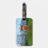 Personalisierte Gepäckmarke für die Hochlandkühe Gepäckanhänger (Rückseite vertikal)