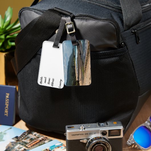 Personalisierte Gepäckmarke Gepäckanhänger (Vorderseite & Rückseite)