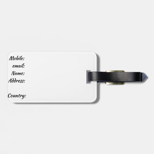 Personalisierte Gepäckmarke Gepäckanhänger (Rückseite horizontal)