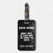 Personalisierte Gepäckmarke Haunting Zade Mea Gepäckanhänger (Rückseite vertikal)