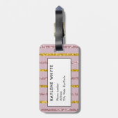 Personalisierte Gepäckmarke in Rosa und Gold Gepäckanhänger (Rückseite vertikal)