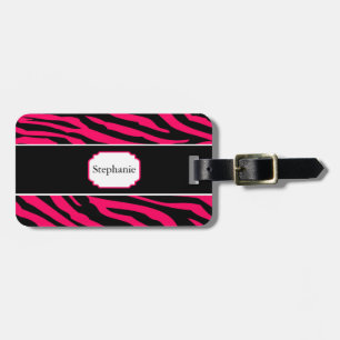 Personalisierte Gepäckmarke in Rosa und Schwarz Gepäckanhänger
