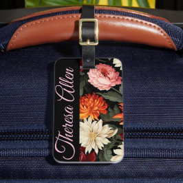 Personalisierte Gepäckmarke in schwarz und rosa Gepäckanhänger