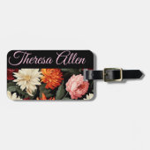 Personalisierte Gepäckmarke in schwarz und rosa Gepäckanhänger (Vorderseite horizontal)