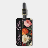 Personalisierte Gepäckmarke in schwarz und rosa Gepäckanhänger (Vorderseite vertikal)