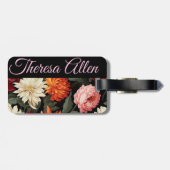 Personalisierte Gepäckmarke in schwarz und rosa Gepäckanhänger (Rückseite horizontal)