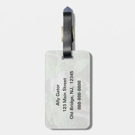 Personalisierte Gepäckmarke - Komprimierter Gator Gepäckanhänger (Rückseite vertikal)