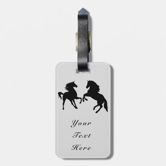 Personalisierte Gepäckmarke mit Pferden Wählen Sie Gepäckanhänger (Rückseite vertikal)