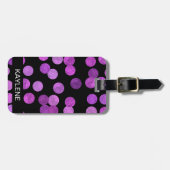 Personalisierte Gepäckmarke mit rosa und Lila Foil Gepäckanhänger (Vorderseite horizontal)