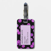 Personalisierte Gepäckmarke mit rosa und Lila Foil Gepäckanhänger (Rückseite vertikal)