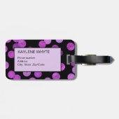 Personalisierte Gepäckmarke mit rosa und Lila Foil Gepäckanhänger (Rückseite horizontal)