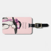 Personalisierte Gepäckmarke Pink Flapper Girl Gepäckanhänger (Vorderseite horizontal)