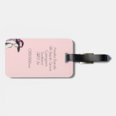 Personalisierte Gepäckmarke Pink Flapper Girl Gepäckanhänger (Rückseite horizontal)