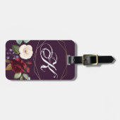 Personalisierte Gepäckmarke Plum Lila Rose Gold Ge Gepäckanhänger (Vorderseite horizontal)