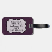 Personalisierte Gepäckmarke Plum Lila Rose Gold Ge Gepäckanhänger (Rückseite horizontal)