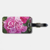 Personalisierte Gepäckmarke | Rosa Blumenkunst Gepäckanhänger (Rückseite horizontal)