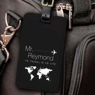 personalisierte Gepäckmarke schwarz Gepäckanhänger