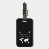 personalisierte Gepäckmarke schwarz Gepäckanhänger (Vorderseite vertikal)