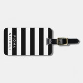 Personalisierte Gepäckmarke Schwarz/Weiß Gepäckanhänger (Vorderseite horizontal)