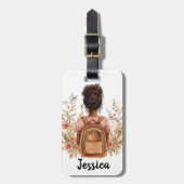 Personalisierte Gepäckmarke - Schwarze Frau Gepäckanhänger (Vorderseite vertikal)