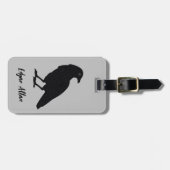 Personalisierte Gepäckmarke Silber und Schwarz | R Gepäckanhänger (Vorderseite horizontal)